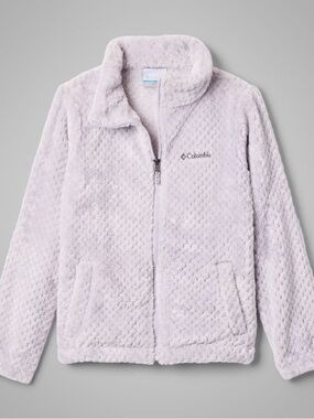 Columbia Plush Zip-Up Jacket in Light Lavender XS 6/6X